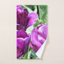 Lila Tulips Hand Towel