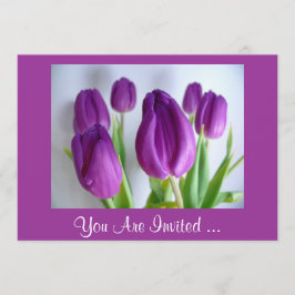 Lila Tulips Inbjudningar