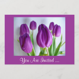 Lila Tulips Inbjudningar