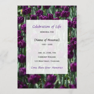Lila Tulips Memorial Firande inbjudan