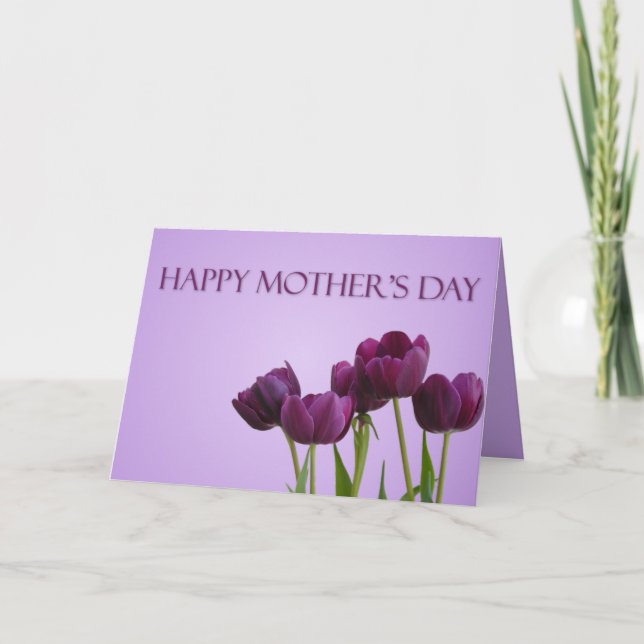 Lila Tulips Mors dag Kort (Framsida)