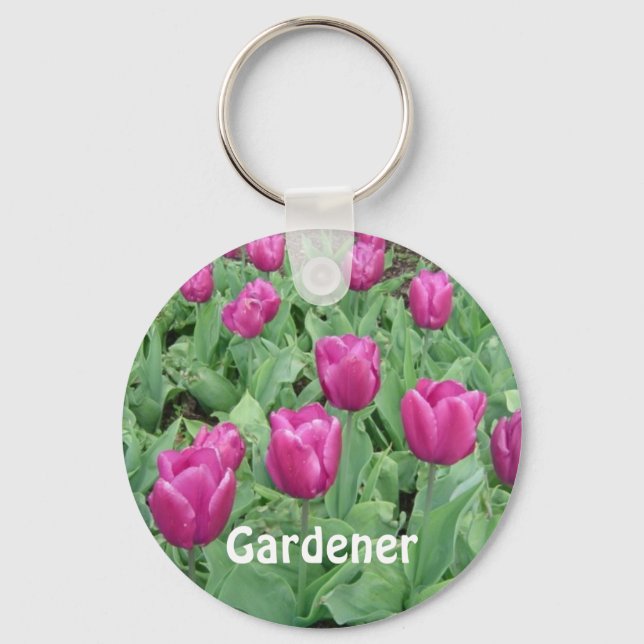 Lila Tulips Nyckelring (Framsida)
