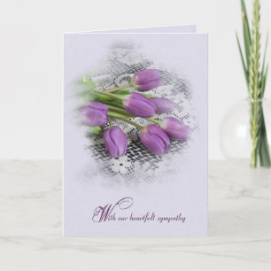 Lila Tulips på Snöre Sympathy Card Kort