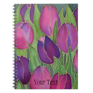 Lila Tulips Spiral-bundet Journal-bärbar dator Anteckningsbok Med Spiral