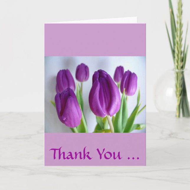 Lila Tulips Tack Kort (Framsida)