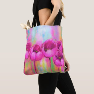 Lila Tulips Tote Bag Tygkasse