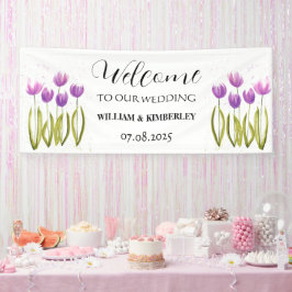 Lila Tulips Vår Blommigt Rustic Elegant bröllop