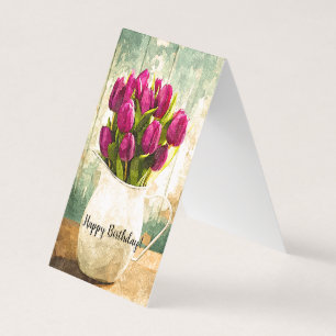 Lila Tulips, Vår Bouquet Birthday Art Kort