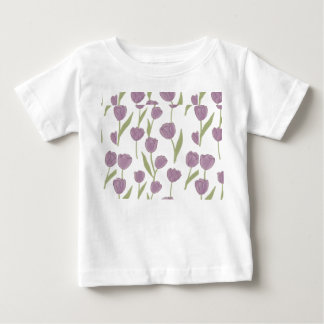 Lila Tulpan Blommönster T Shirt