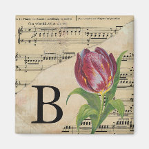 Lila Tulpan Notblad Monogram Initial B