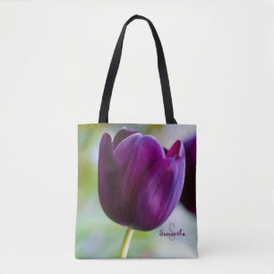 Lila Tulpan Totebag Tygkasse