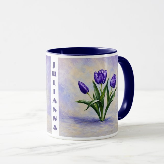 Lila Tulpaner Combo Mugg (Framsida höger)