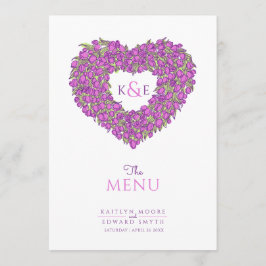 Lila tulpaner Hjärtkrans (bröllop) - menyn Meny