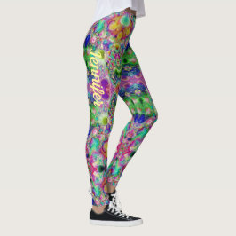 Lila Turcos Fractal Mönster eget namn Leggings