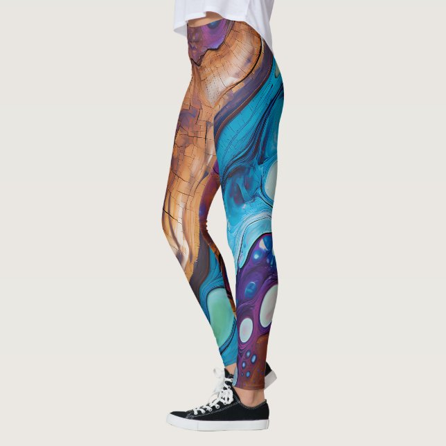 Lila Turcouise Art Leggings (Vänster)