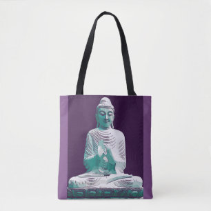 Lila Turcouise Peacnice Lycklig Buddha Tygkasse