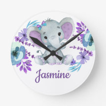 Lila-turkos Akrylcellsklocke, rund (medel)