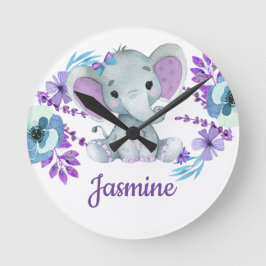 Lila-turkos Akrylcellsklocke, rund (medel) Rund Klocka