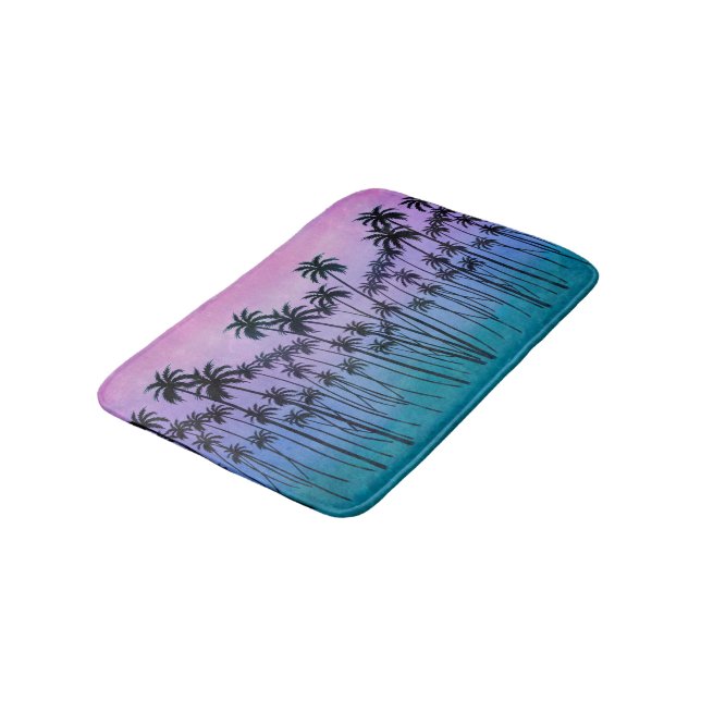 Lila-turkos Palmtree Badrumsmatta (Vinklad)