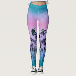Lila-turkos Palmtree Leggings
