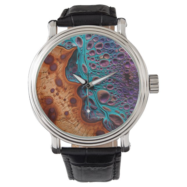 Lila Turkvoise Art Watch Armbandsur (Framsida)