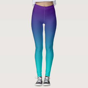 Lila Turkvoise Ombre Fade Leggings