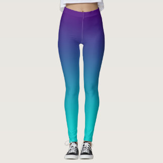 Lila Turkvoise Ombre Fade Leggings