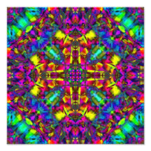 Lila Turquiose och Gult Mandala Mönster