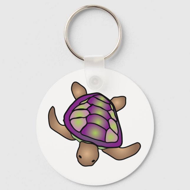 Lila Turtle Keychain Nyckelring (Framsida)