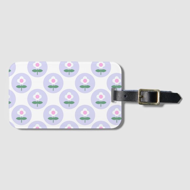 Lila tusenskönas blomäventyrsresa bagagebricka (Framsida horisontal)