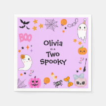 Lila Två Kusliga Söt Halloween 2-års Födelsedag