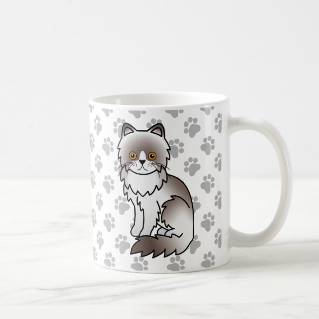 Lila tvåfärgad perser söt serie-katt kaffemugg (Höger)