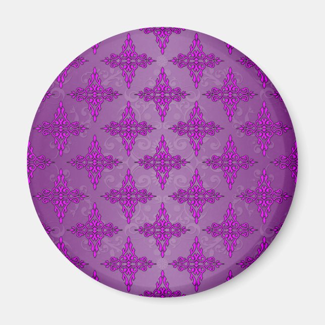 Lila Tvåtonsdamast Magnet (Framsidan)