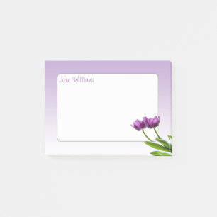 Lila Twin Tulips Vår Floral Fotografi Post-it Block