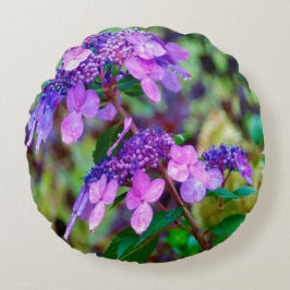 Lila Twist and Shout Hortensia Blomma Rund Kudde