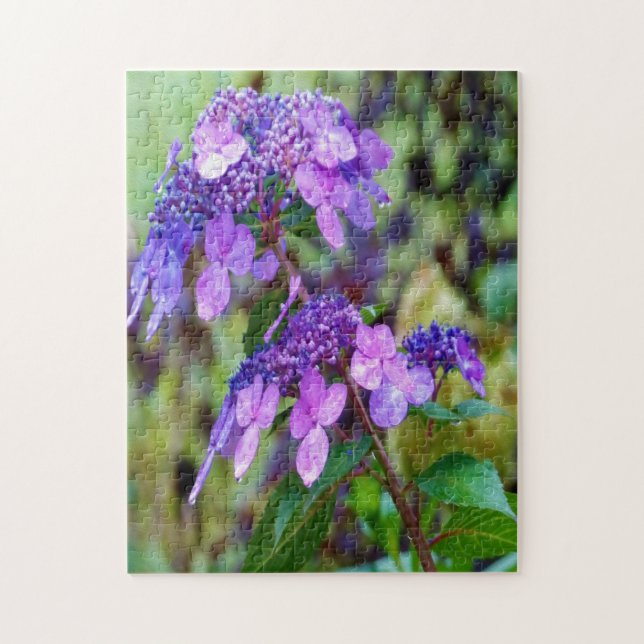 Lila Twist and Shout Hydrangea Blomma Pussel (Vertikal)
