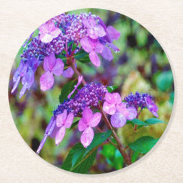 Lila Twist and Shout Hydrangea Blomma Underlägg Papper Rund