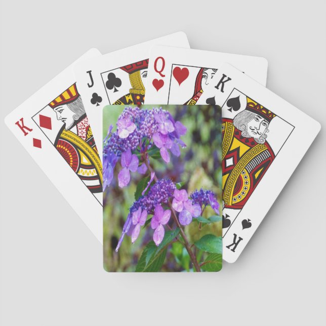 Lila Twist och Shout Hydrangea Flower Casinokort (Baksidan)