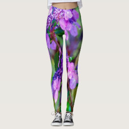 Lila Twist och Shout Hydrangea Flower Leggings