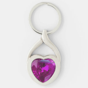 Lila Twisted Heart Silverfärgad Nyckelring