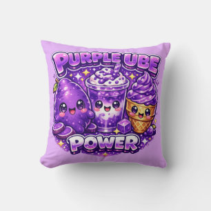 Lila Ube Power Kawaii Kuddynsfylld Kudde