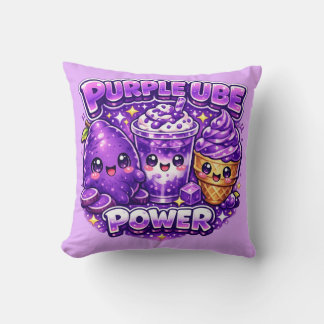 Lila Ube Power Kawaii Kuddynsfylld Kudde