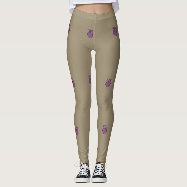 Lila Uggla Leggings (Framsida)