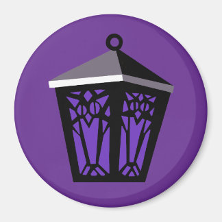 Lila uggla lykta magnet