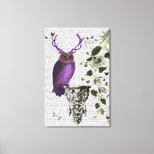 Lila Uggla med Antlers Canvastryck