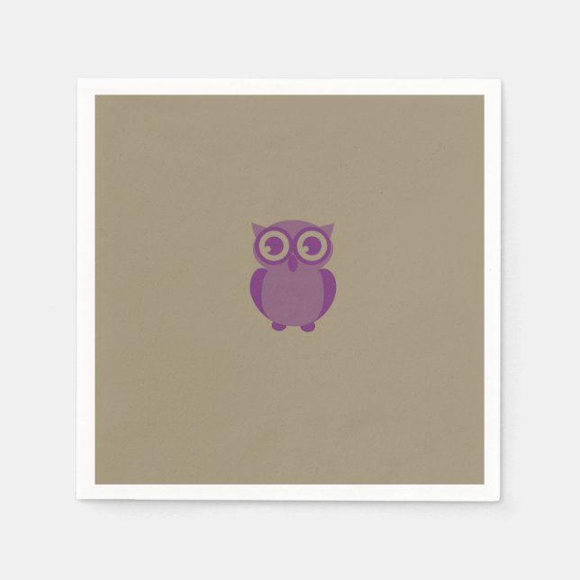 Lila Uggla Pappra blöjor Pappersservett (Framsidan)