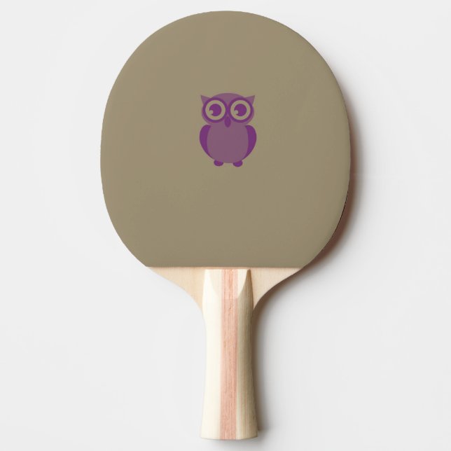 Lila Uggla Ping Pong Paddle Pingisracket (Framsidan)