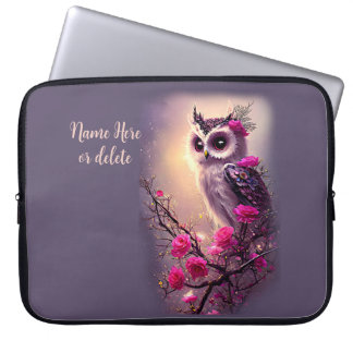 Lila Uggla & Rosa Flowers Laptop Fodral
