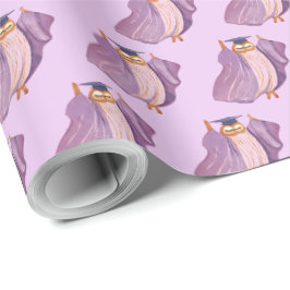 Lila Uggla Studenten Gift Wrap Presentpapper