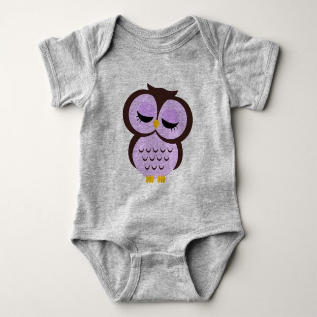 Lila Uggla T Shirt (Framsida)